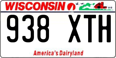 WI license plate 938XTH