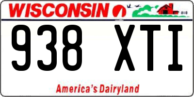 WI license plate 938XTI