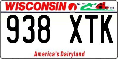 WI license plate 938XTK