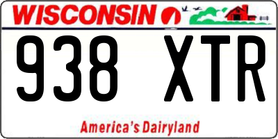 WI license plate 938XTR