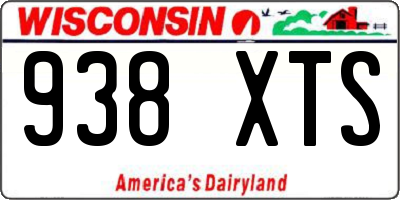 WI license plate 938XTS