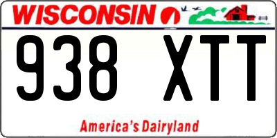 WI license plate 938XTT