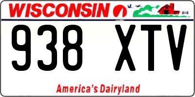 WI license plate 938XTV