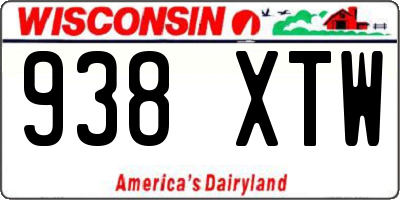 WI license plate 938XTW