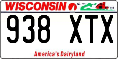 WI license plate 938XTX