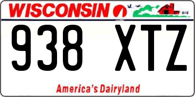 WI license plate 938XTZ