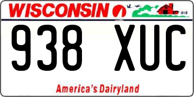 WI license plate 938XUC