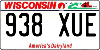 WI license plate 938XUE