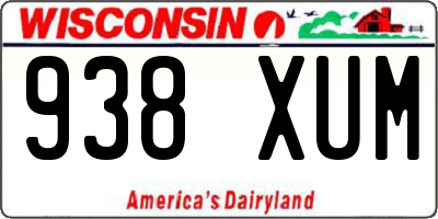 WI license plate 938XUM