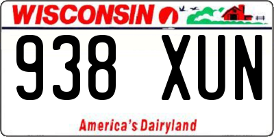 WI license plate 938XUN