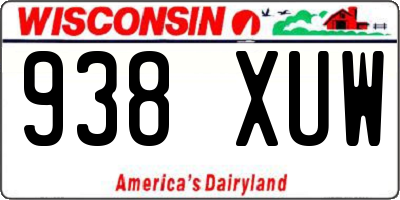 WI license plate 938XUW