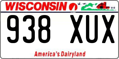 WI license plate 938XUX