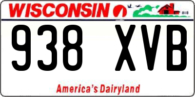 WI license plate 938XVB
