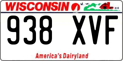WI license plate 938XVF