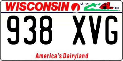 WI license plate 938XVG