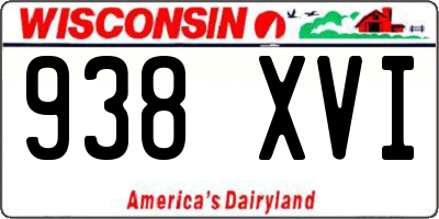 WI license plate 938XVI