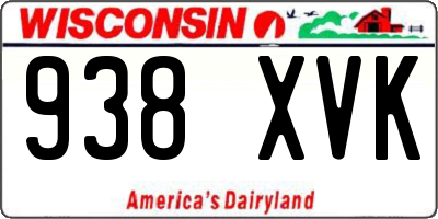 WI license plate 938XVK
