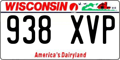 WI license plate 938XVP