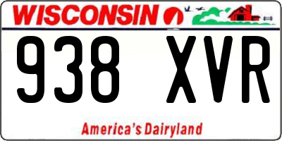 WI license plate 938XVR
