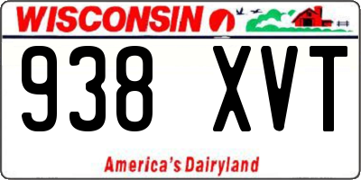 WI license plate 938XVT