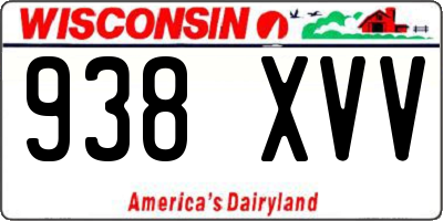 WI license plate 938XVV