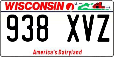 WI license plate 938XVZ