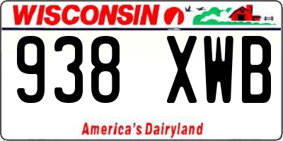 WI license plate 938XWB