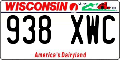 WI license plate 938XWC