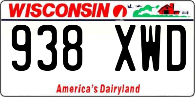 WI license plate 938XWD