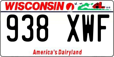 WI license plate 938XWF