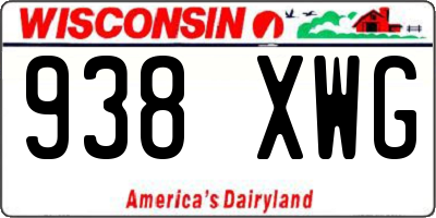 WI license plate 938XWG