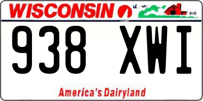 WI license plate 938XWI