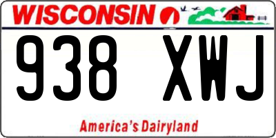 WI license plate 938XWJ