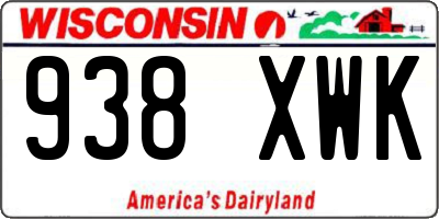 WI license plate 938XWK