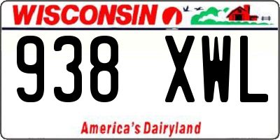 WI license plate 938XWL