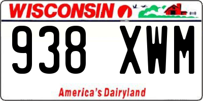 WI license plate 938XWM