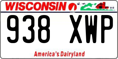 WI license plate 938XWP