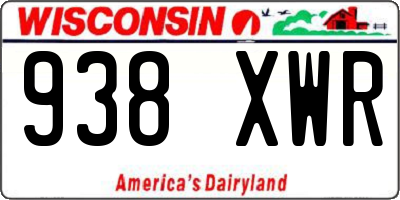 WI license plate 938XWR