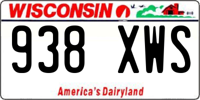 WI license plate 938XWS