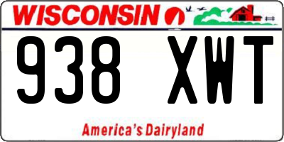 WI license plate 938XWT