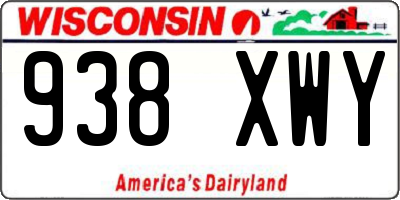 WI license plate 938XWY