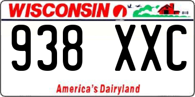WI license plate 938XXC