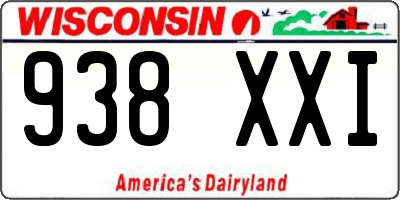 WI license plate 938XXI