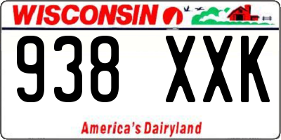 WI license plate 938XXK