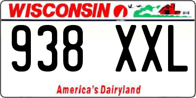 WI license plate 938XXL