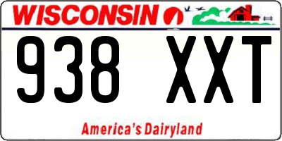 WI license plate 938XXT