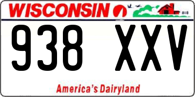 WI license plate 938XXV