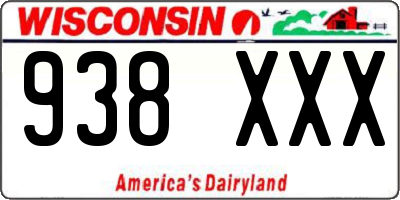WI license plate 938XXX