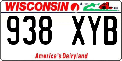 WI license plate 938XYB