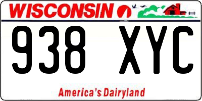 WI license plate 938XYC